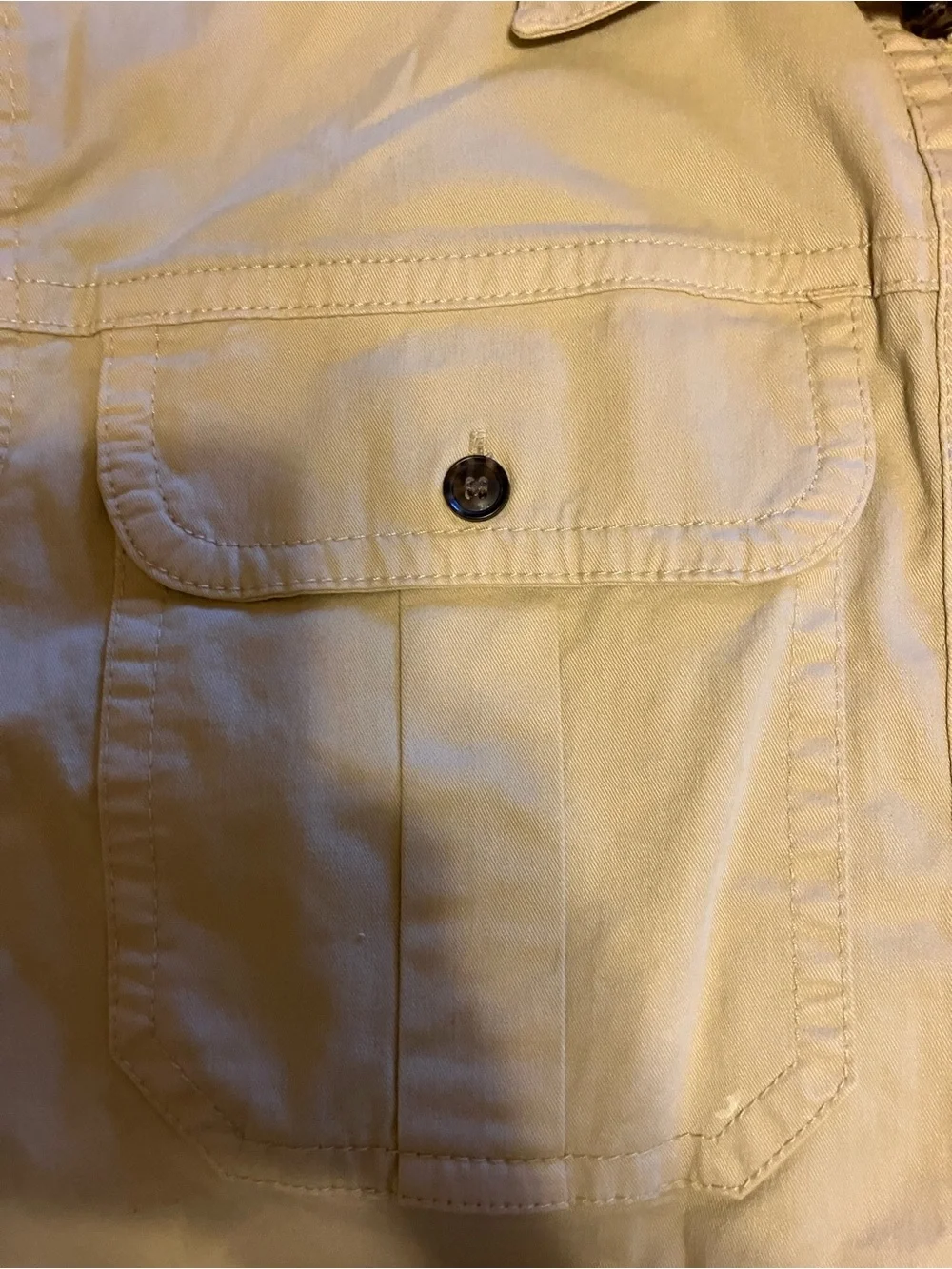 Banana Republic Light Olive Button-Front Shirt Jacket